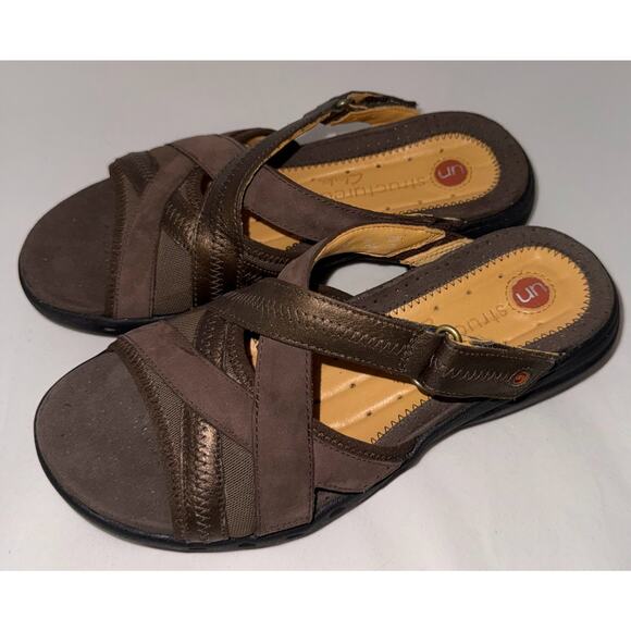 Clarks Unstructured Women’s Brown Open Heel Sandals Size 5M Comfort Shoes - Picture 1 of 5